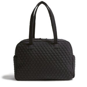 Elegant Black Quilted Tote Bag